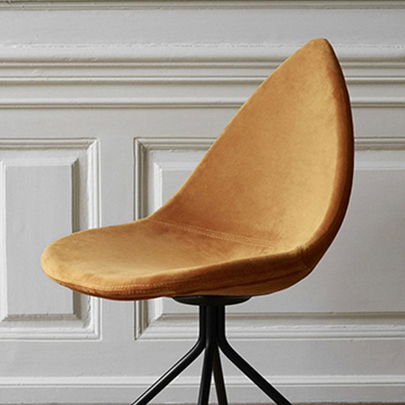 Modern Dining Room Side Chair Black Metal Legs Armless Dining Chairs