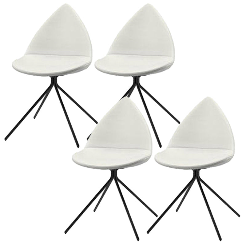 Modern Dining Room Side Chair Black Metal Legs Armless Dining Chairs