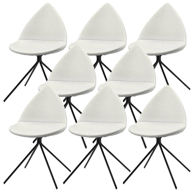 Modern Dining Room Side Chair Black Metal Legs Armless Dining Chairs