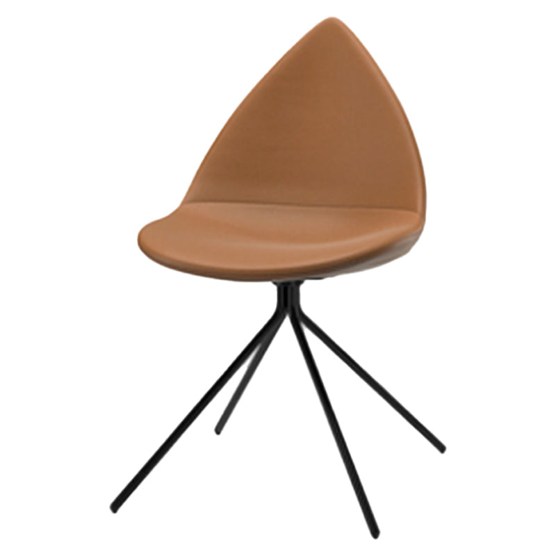 Modern Dining Room Side Chair Black Metal Legs Armless Dining Chairs