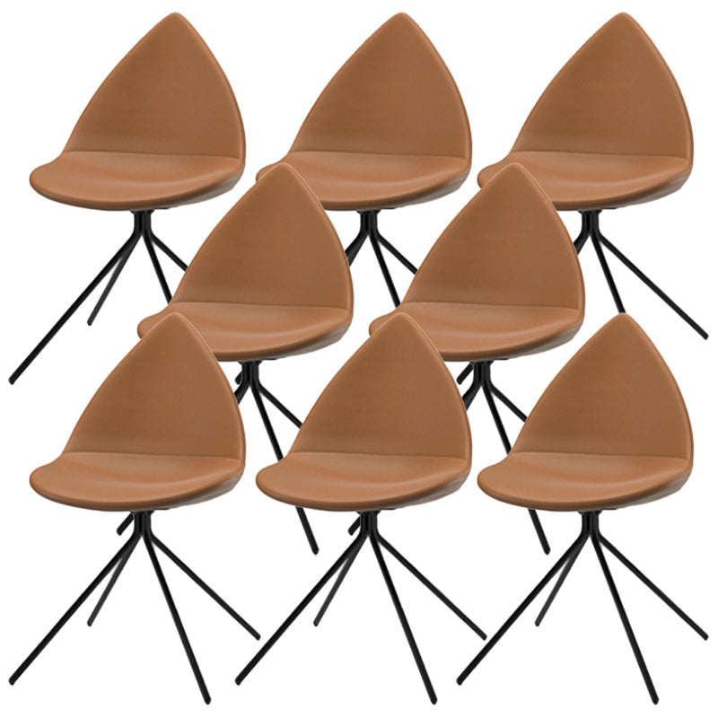 Modern Dining Room Side Chair Black Metal Legs Armless Dining Chairs