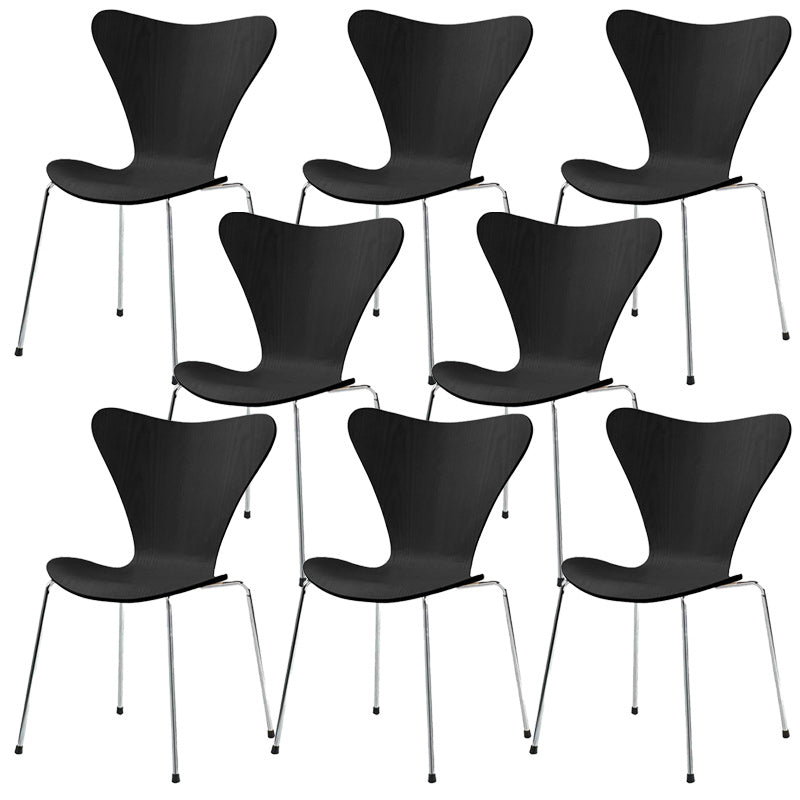 Modern Armless Side Chair Manufactured Wood Stackable Dining Chairs