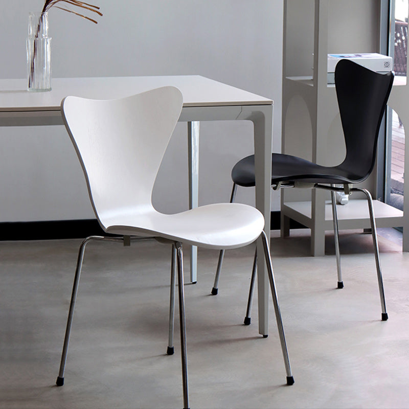 Modern Armless Side Chair Manufactured Wood Stackable Dining Chairs