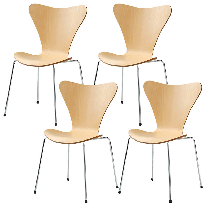 Modern Armless Side Chair Manufactured Wood Stackable Dining Chairs