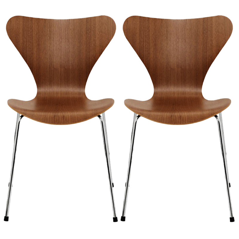 Modern Armless Side Chair Manufactured Wood Stackable Dining Chairs