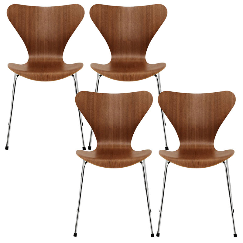 Modern Armless Side Chair Manufactured Wood Stackable Dining Chairs