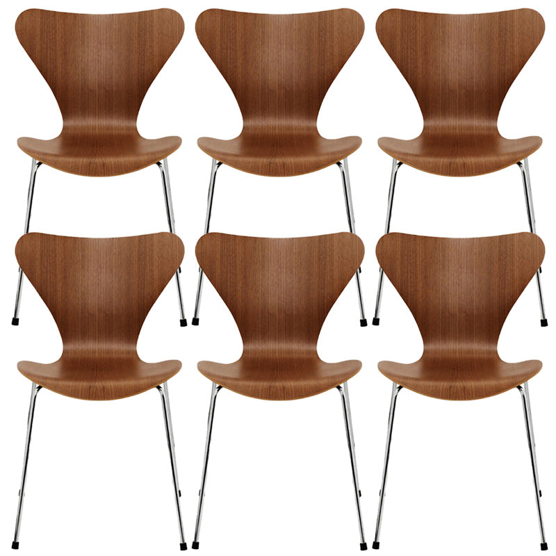 Modern Armless Side Chair Manufactured Wood Stackable Dining Chairs