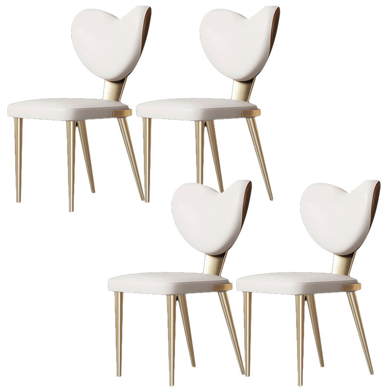 Glam Armless Dining Chairs Gold Stainless Steel Legs Side Chair