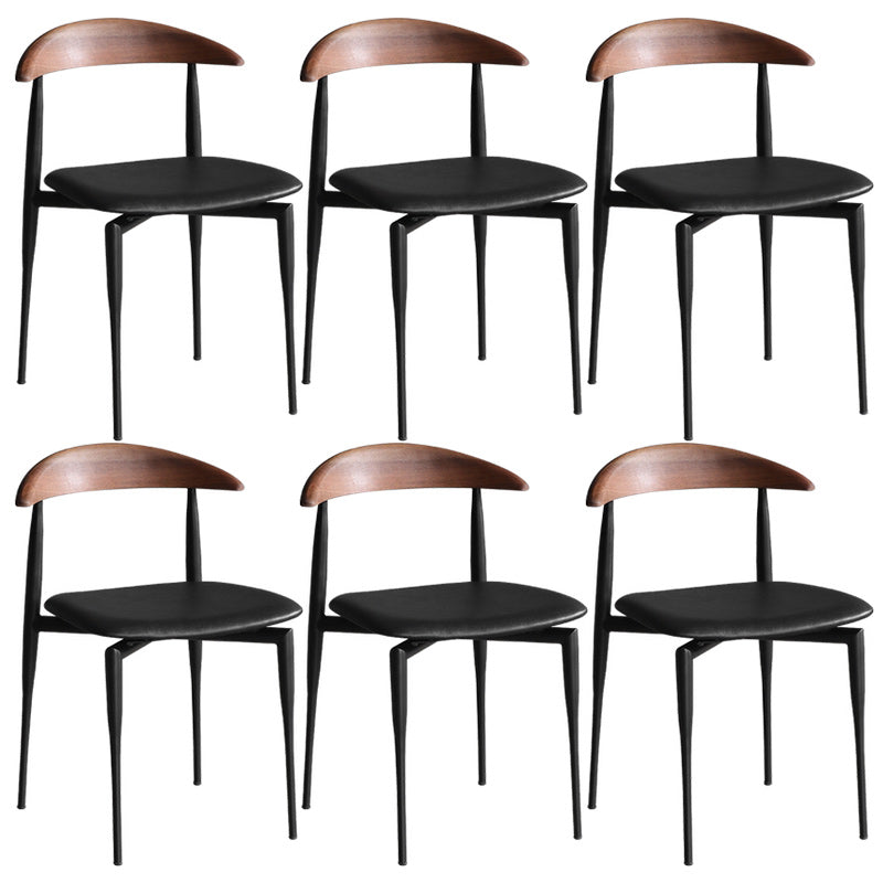 Stackable Armless Dining Chairs Modern Open Back Side Chair for Home