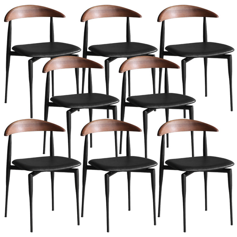 Stackable Armless Dining Chairs Modern Open Back Side Chair for Home