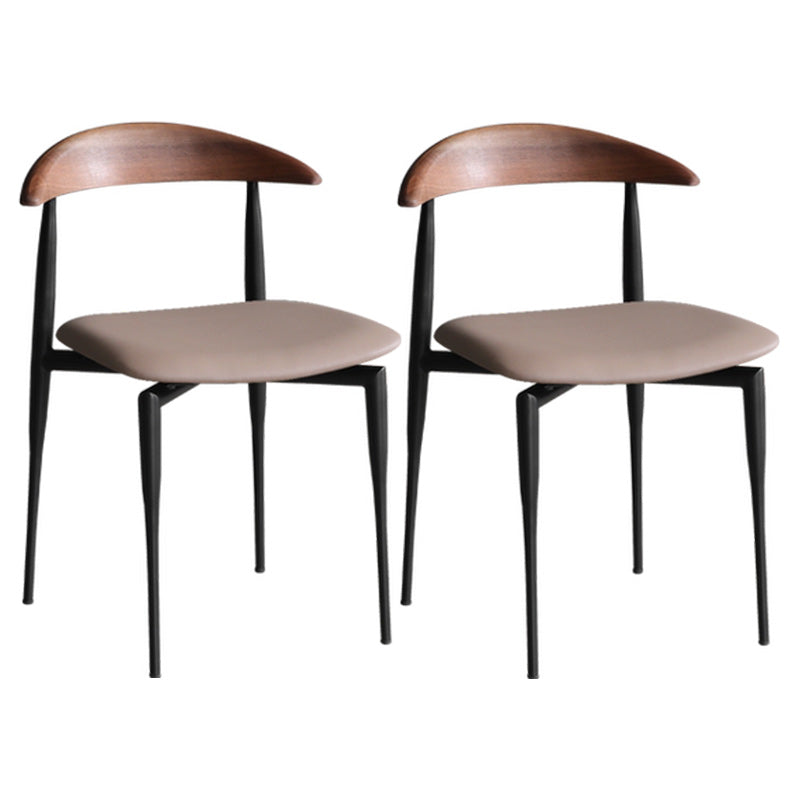 Stackable Armless Dining Chairs Modern Open Back Side Chair for Home