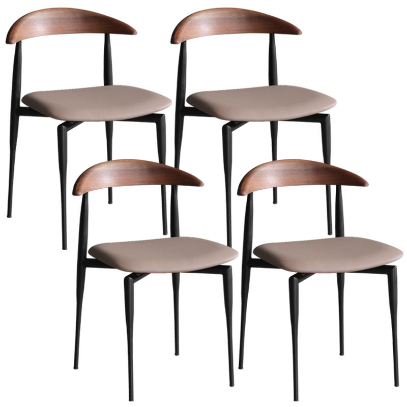 Stackable Armless Dining Chairs Modern Open Back Side Chair for Home
