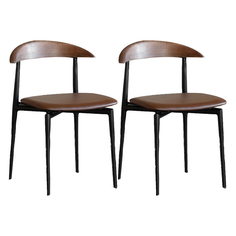 Stackable Armless Dining Chairs Modern Open Back Side Chair for Home