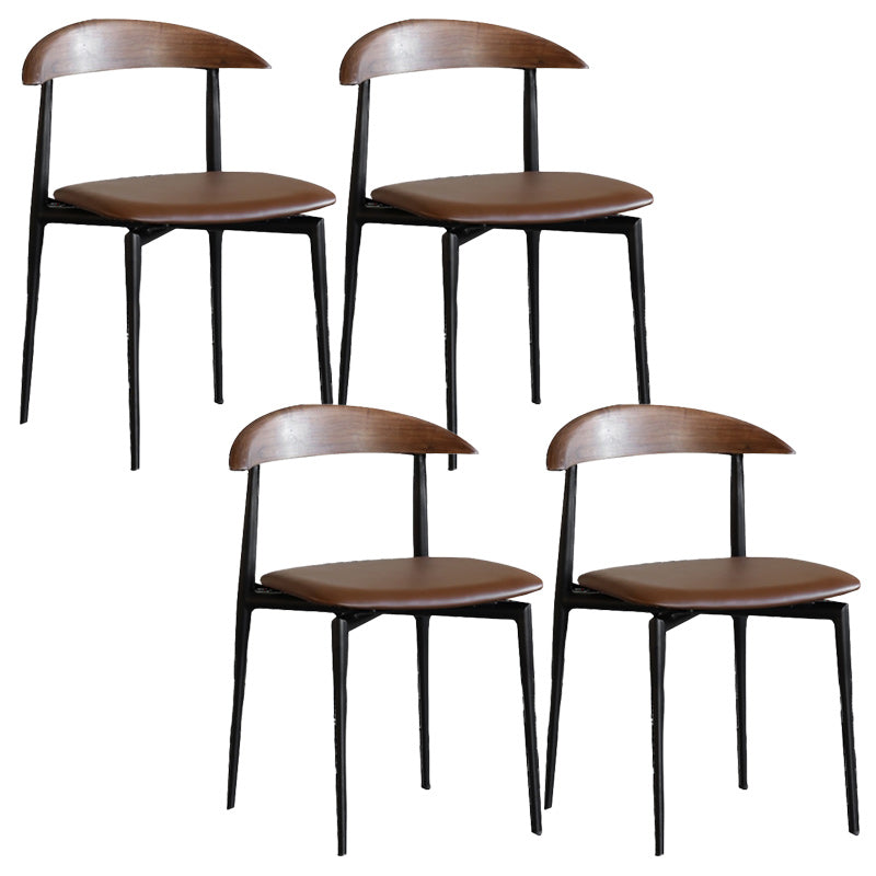 Stackable Armless Dining Chairs Modern Open Back Side Chair for Home