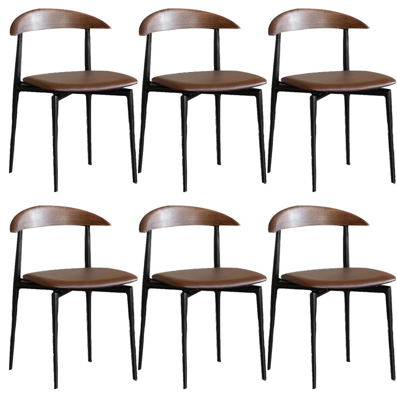 Stackable Armless Dining Chairs Modern Open Back Side Chair for Home