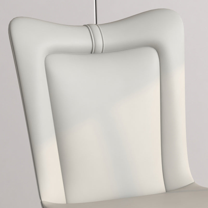 Black Iron Legs Dining Chairs Modern Faux Leather Armless Side Chair