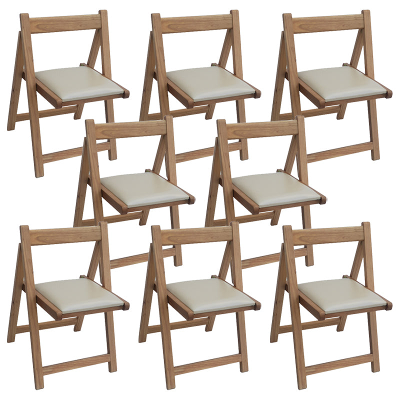 Contemporary Solid Wood Dining Chair Open Back Folding Side Chair