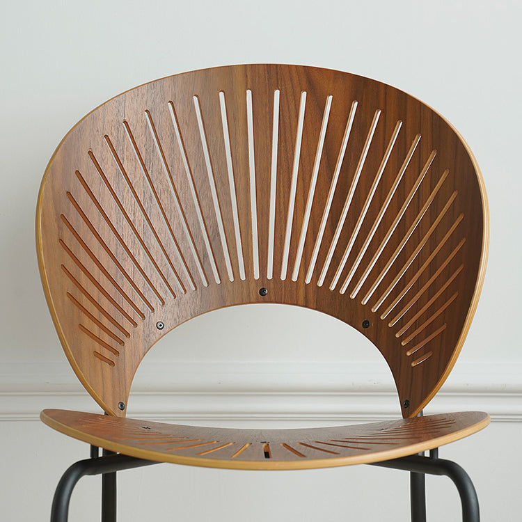 Industrial Dining Chair with Metal Legs Matte Finish Side Chair