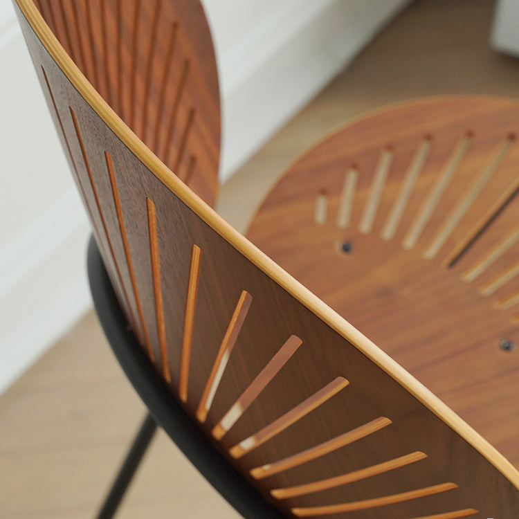 Industrial Dining Chair with Metal Legs Matte Finish Side Chair