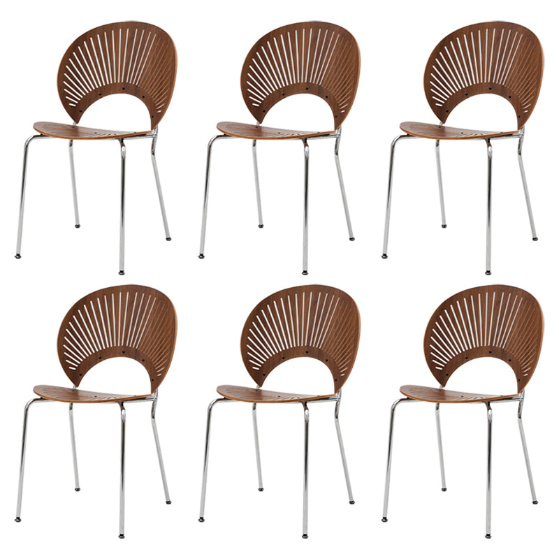 Industrial Dining Chair with Metal Legs Matte Finish Side Chair