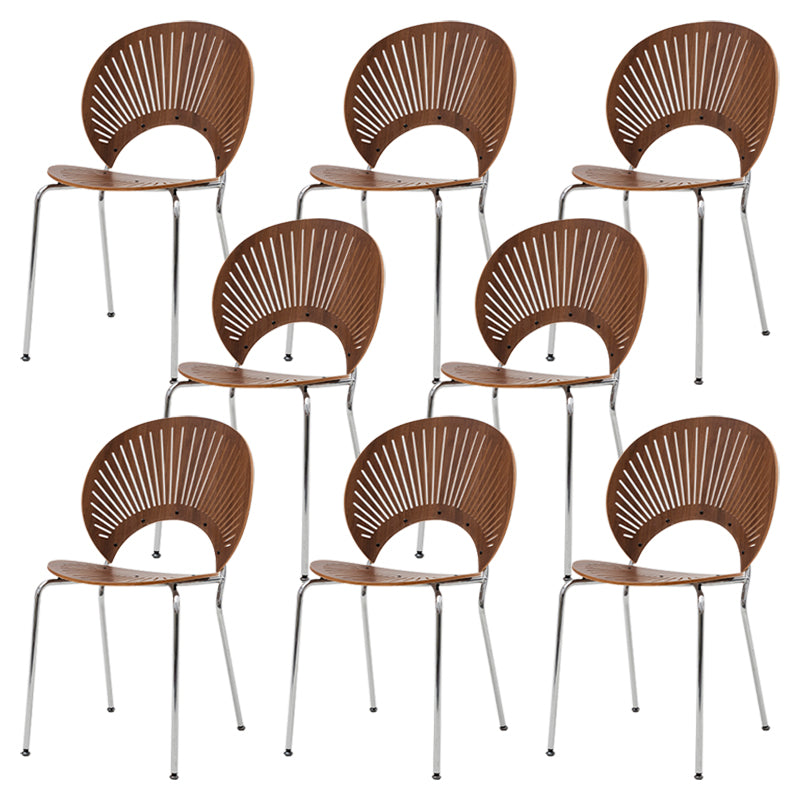 Industrial Dining Chair with Metal Legs Matte Finish Side Chair