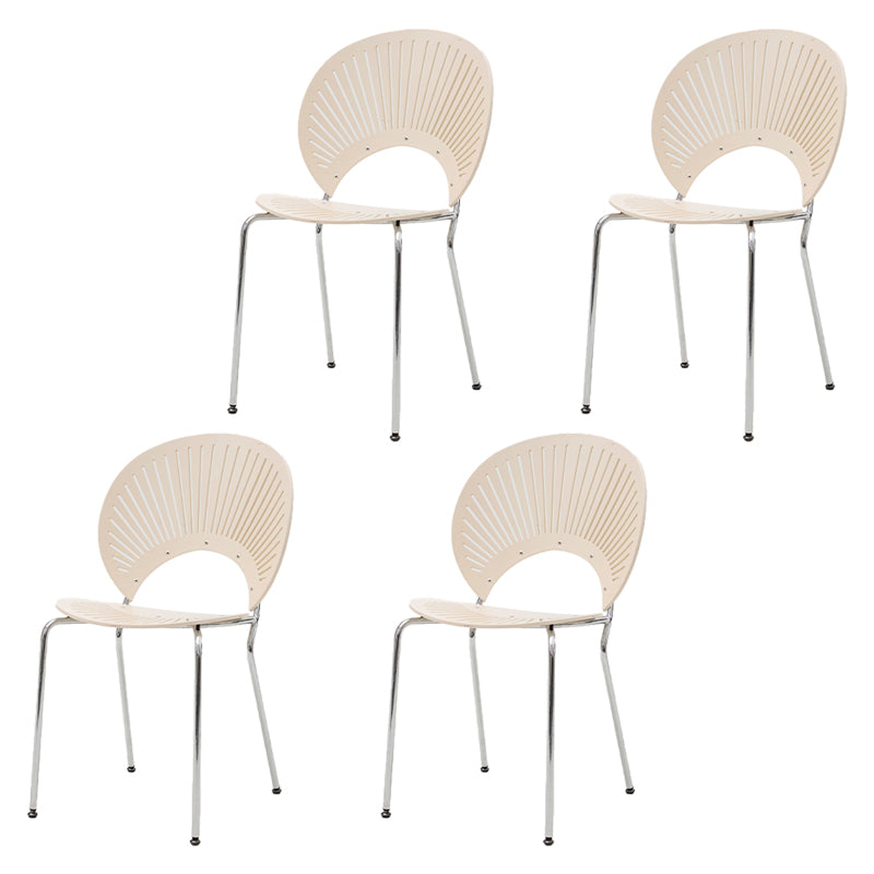 Industrial Dining Chair with Metal Legs Matte Finish Side Chair