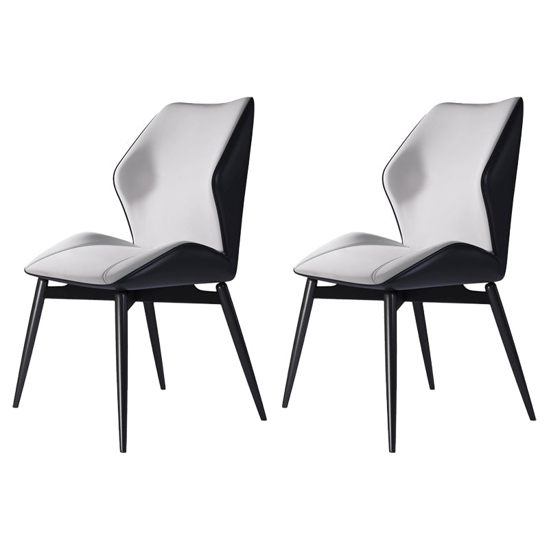 Wingback Armless Dining Chairs Modern Faux Leather Dining Side Chair