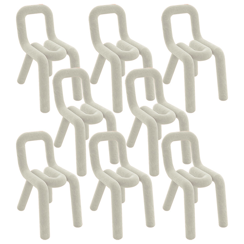 Modern Style Upholstered Dining Chair Open Back Dining Side Chair