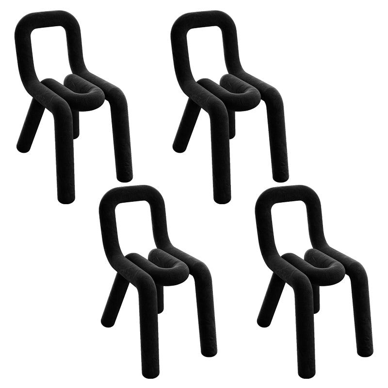 Modern Style Upholstered Dining Chair Open Back Dining Side Chair