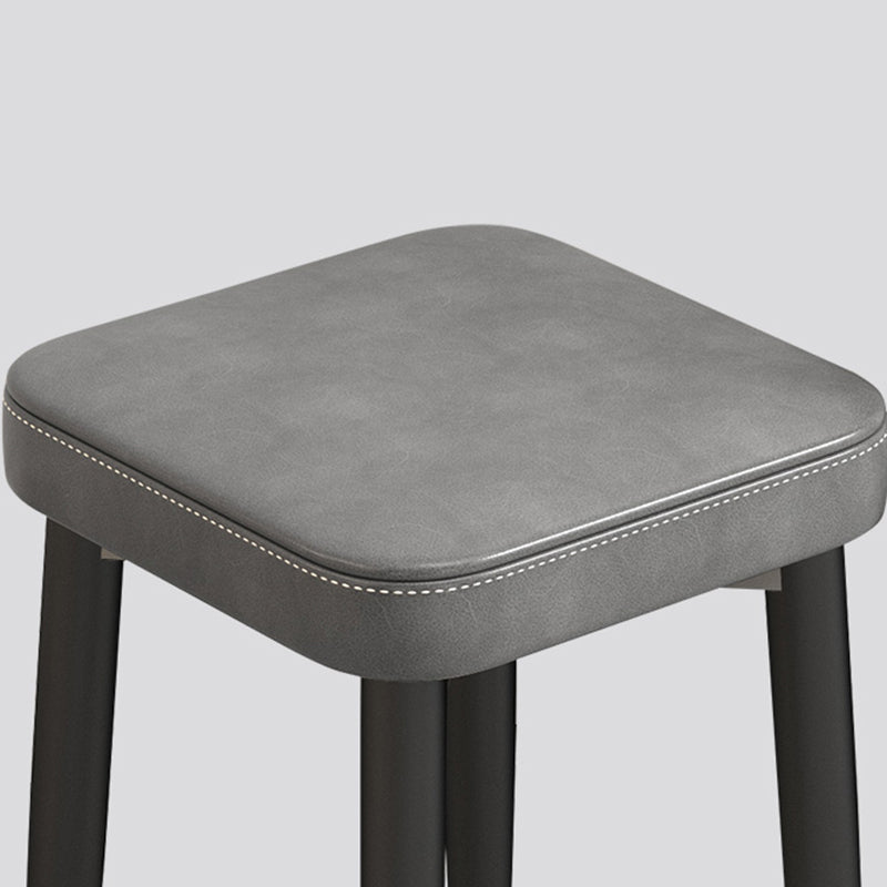 Faux Leather Glam Ottoman Square Pure Color Fade Resistant Cube Ottoman