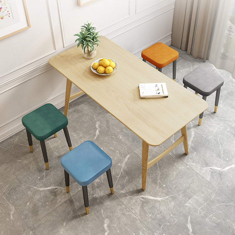 Faux Leather Glam Ottoman Square Pure Color Fade Resistant Cube Ottoman