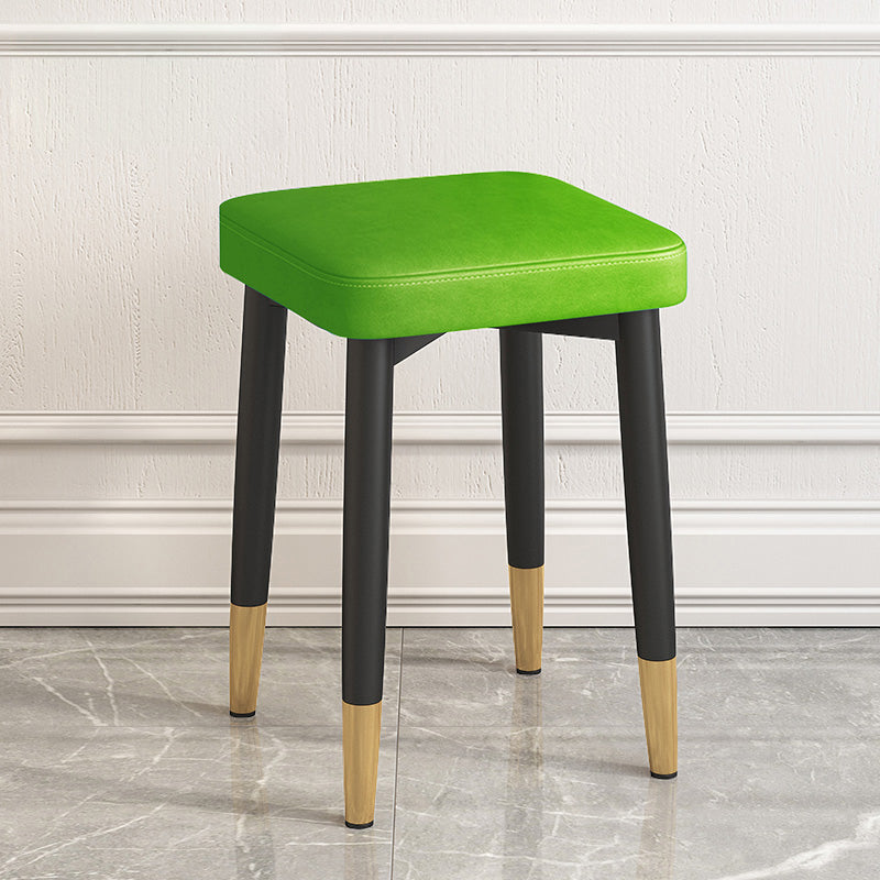 Faux Leather Glam Ottoman Square Pure Color Fade Resistant Cube Ottoman