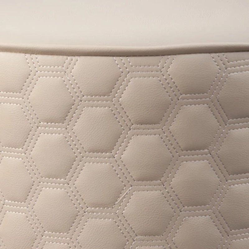 Modern Round Pouf Plain PU Leather Stain Resistant Boucle Ottoman