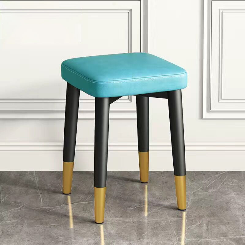 Glam Square Ottoman Whole Colored Faux Leather Mildew Resistant Cube Ottoman