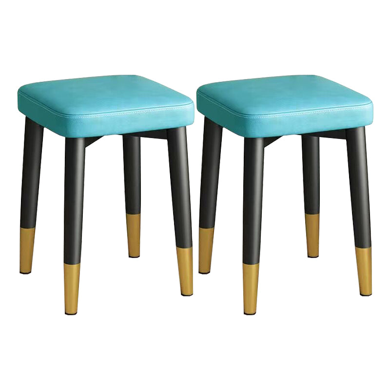 Glam Square Ottoman Whole Colored Faux Leather Mildew Resistant Cube Ottoman