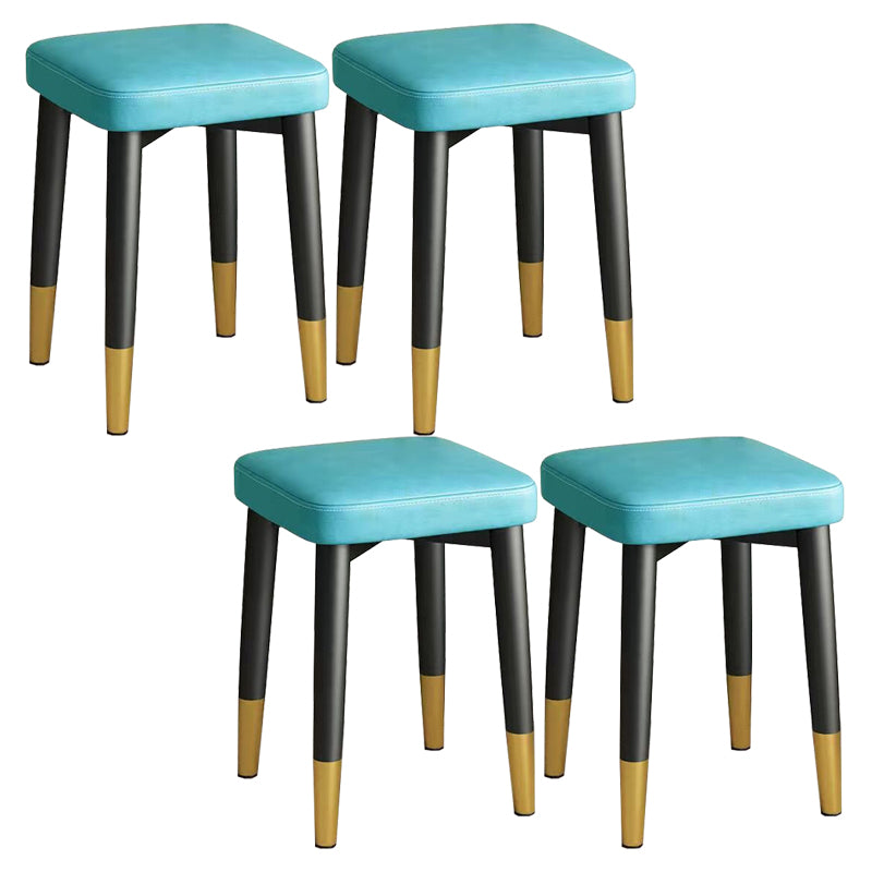 Glam Square Ottoman Whole Colored Faux Leather Mildew Resistant Cube Ottoman