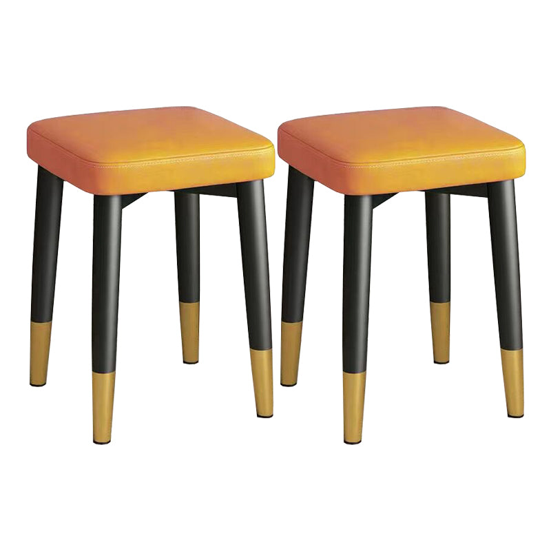 Glam Square Ottoman Whole Colored Faux Leather Mildew Resistant Cube Ottoman