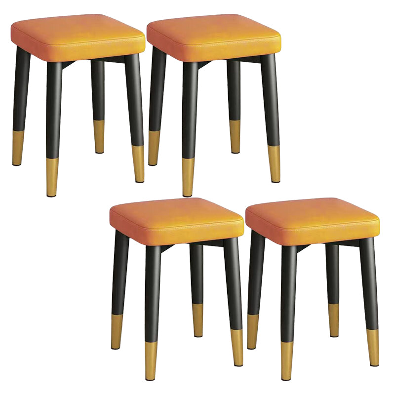 Glam Square Ottoman Whole Colored Faux Leather Mildew Resistant Cube Ottoman