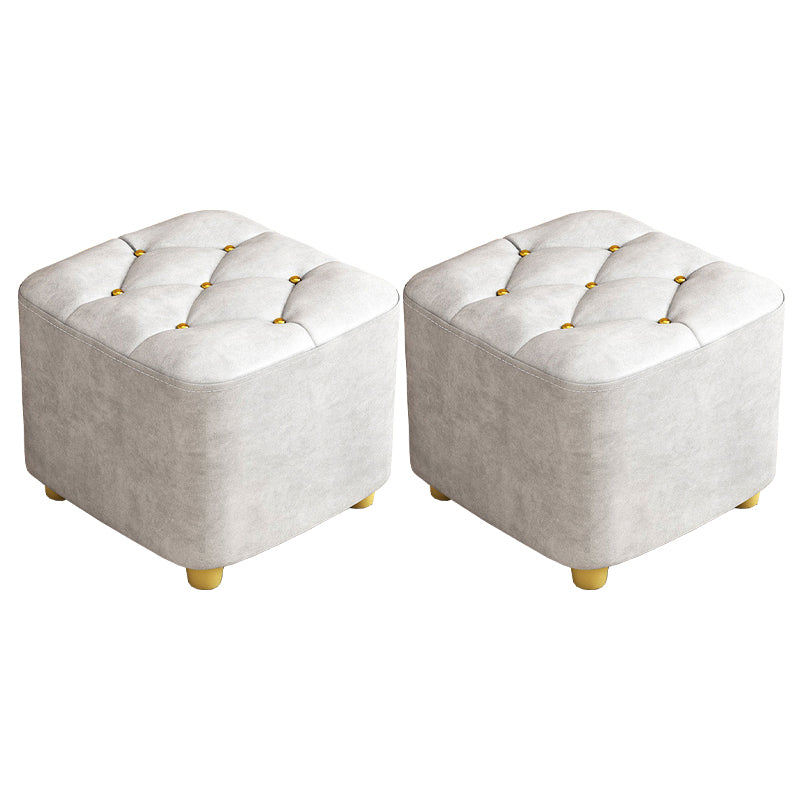 Contemporary Plain Pouf Ottoman Plain Tufted Square Water Resistant Pouf Chair