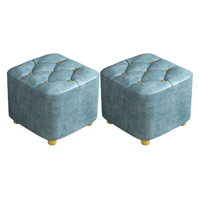 Contemporary Plain Pouf Ottoman Plain Tufted Square Water Resistant Pouf Chair