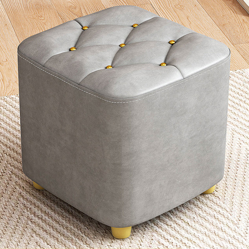 Contemporary Plain Pouf Ottoman Plain Tufted Square Water Resistant Pouf Chair
