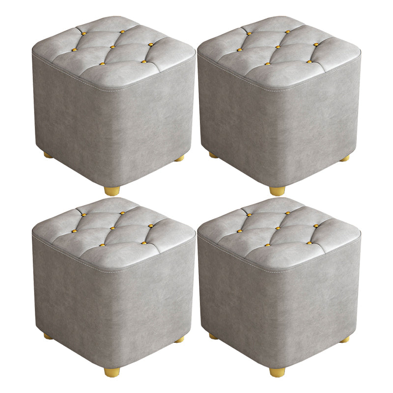 Contemporary Plain Pouf Ottoman Plain Tufted Square Water Resistant Pouf Chair