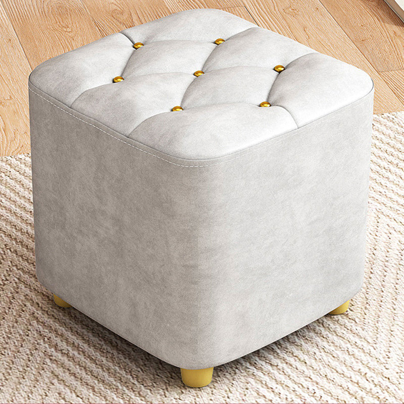 Contemporary Plain Pouf Ottoman Plain Tufted Square Water Resistant Pouf Chair
