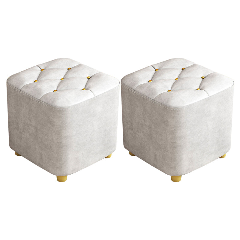 Contemporary Plain Pouf Ottoman Plain Tufted Square Water Resistant Pouf Chair
