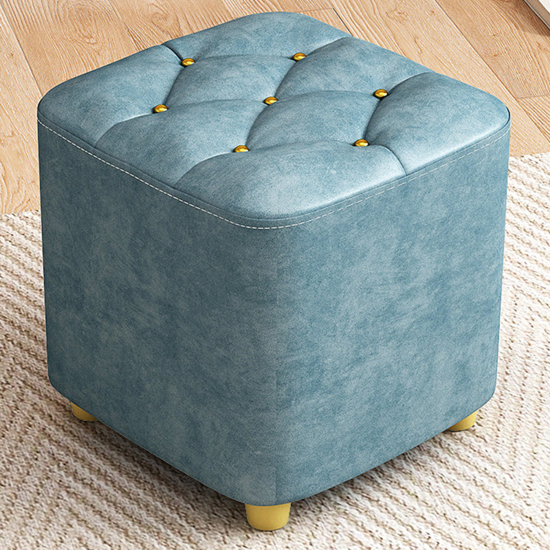Contemporary Plain Pouf Ottoman Plain Tufted Square Water Resistant Pouf Chair