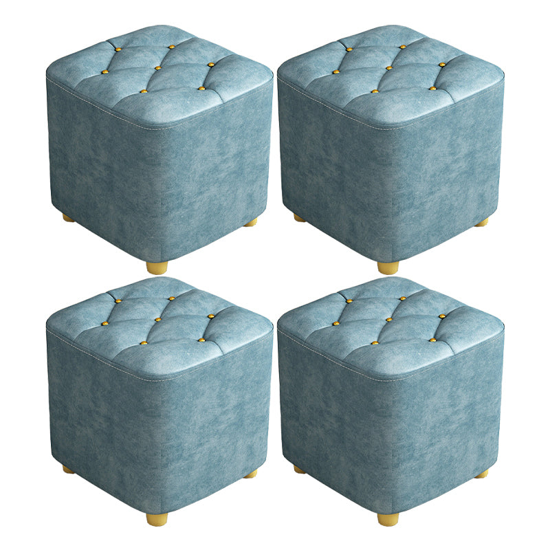 Contemporary Plain Pouf Ottoman Plain Tufted Square Water Resistant Pouf Chair