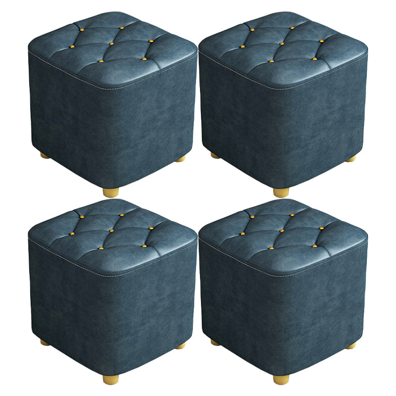 Contemporary Plain Pouf Ottoman Plain Tufted Square Water Resistant Pouf Chair