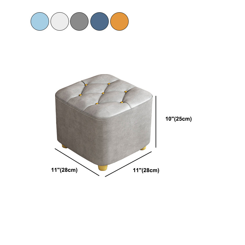 Contemporary Plain Pouf Ottoman Plain Tufted Square Water Resistant Pouf Chair