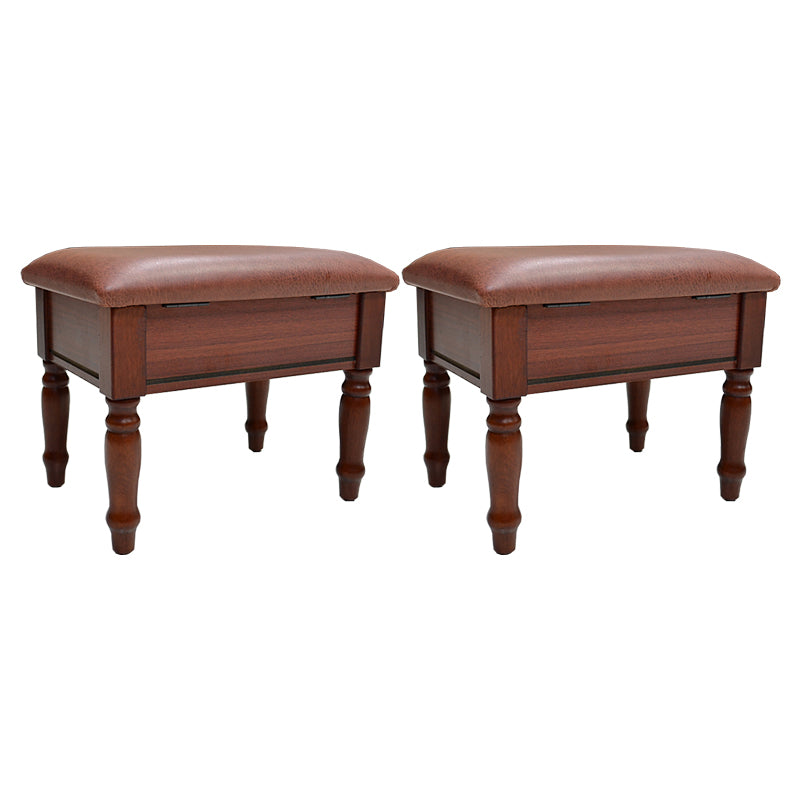 Linen French Country Ottoman Footstools Floral Printed Tear Resistant Rectangle Ottoman