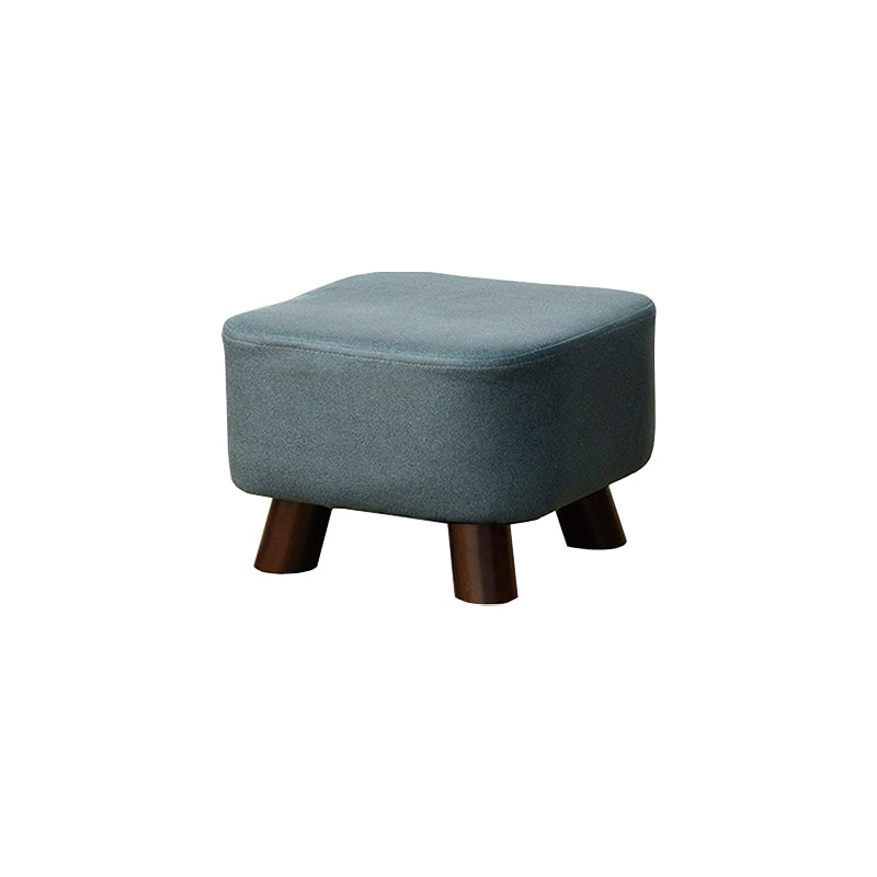 Mid-Century Modern Pouf Ottoman PU Leather Upholstered Solid Color Square Ottoman